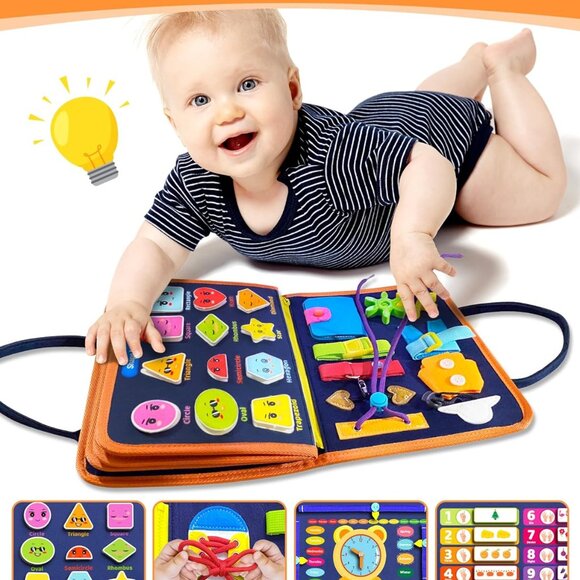 Portable Montessori Busy Book - Safe Educational Toy for Toddlers on-the-Go - Picture 4 of 6